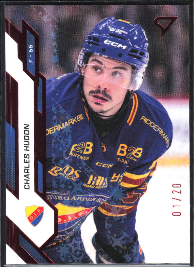 2025-26 SportZoo SHL S1 #245 Charles Hudon Scarlet Red 01/20 – framsida