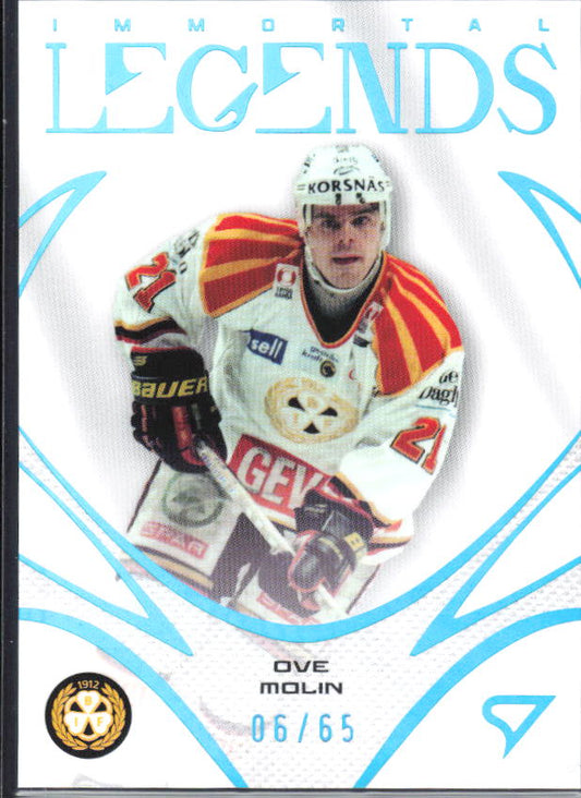 2025-26 SportZoo SHL S1 #IL-09 Ove Molin Immortal Legends Sapphire Blue 06/65 – framsida