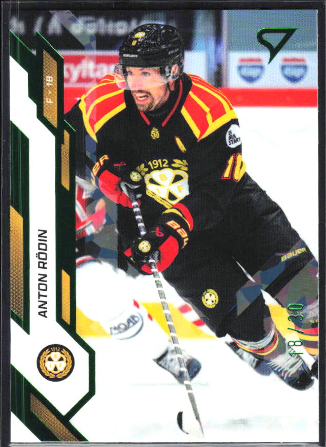 2025-26 SportZoo SHL S1 #032 Anton Rödin Shamrock Green 18/30 – framsida