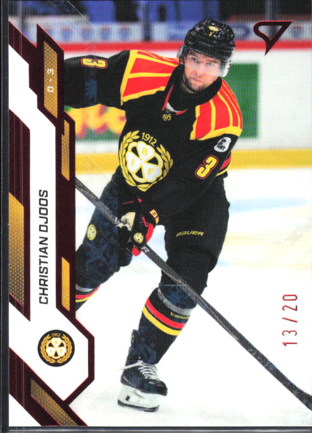 2025-26 SportZoo SHL S1 #021 Christian Djoos Scarlet Red 13/20 – framsida