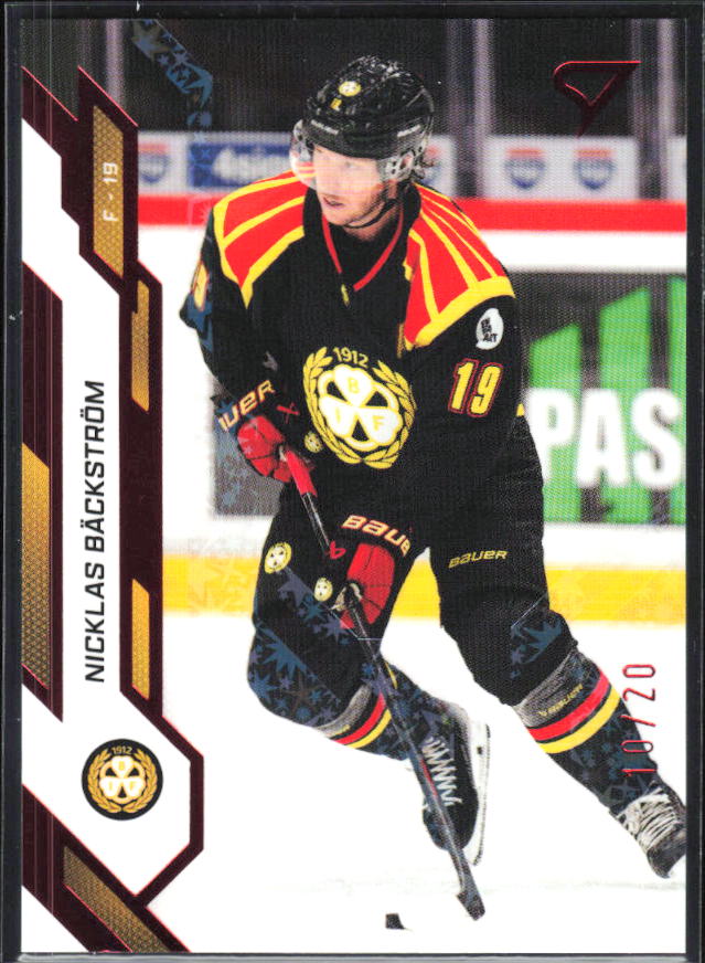 2025-26 SportZoo SHL S1 #026 Nicklas Bäckström Scarlet Red 10/20 – framsida
