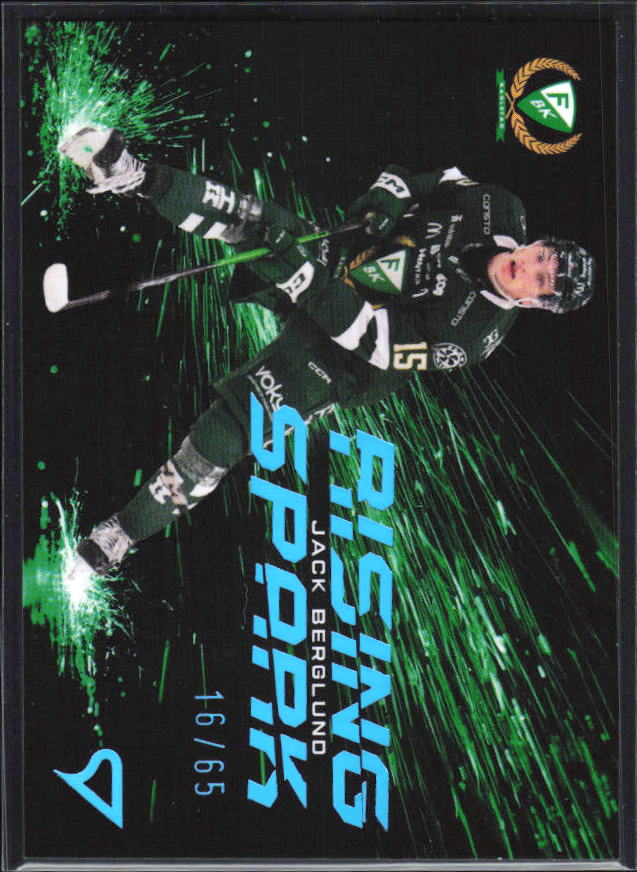 2025-26 SportZoo SHL S1 #RS-07 Jack Berglund Rising Spark Sky Blue 46/65 – framsida