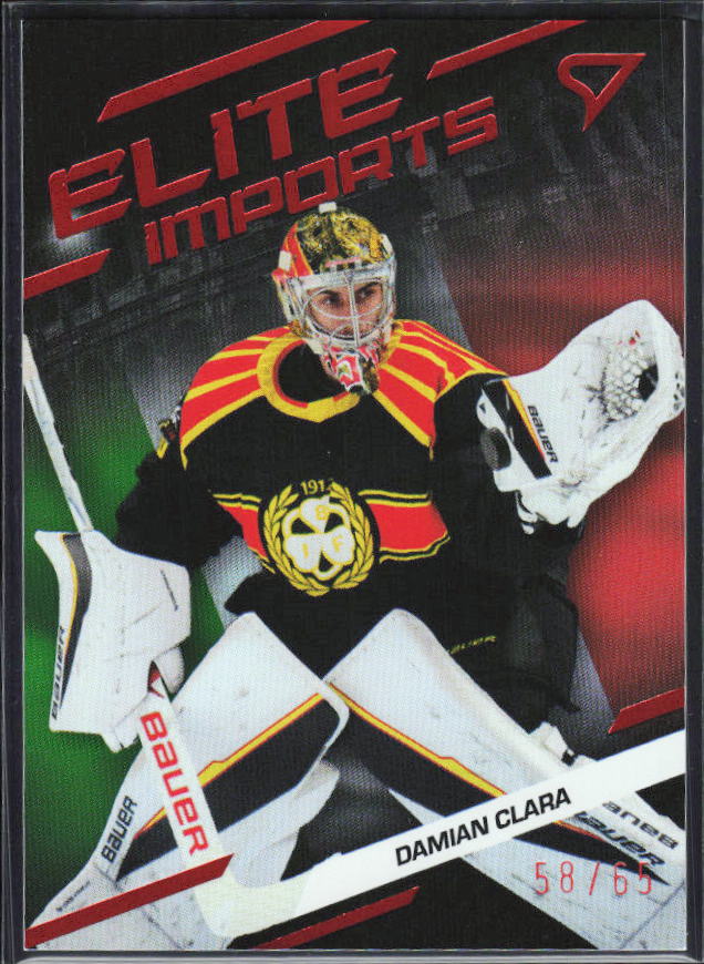 2025-26 SportZoo SHL S1 #EI-04 Damian Clara Elite Imports Light Copper 58/65 – framsida