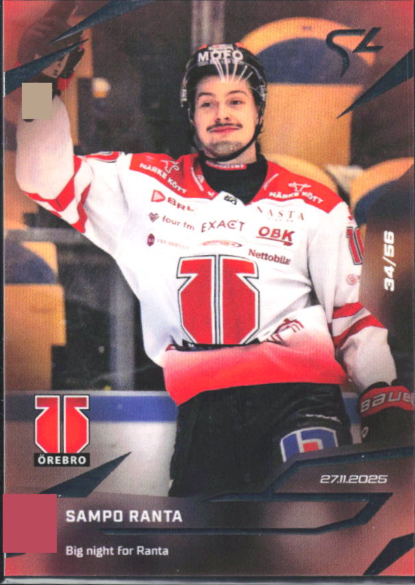 2025-26 SportZoo SHL LIVE #L-15 Sampo Ranta 34/56 – framsida