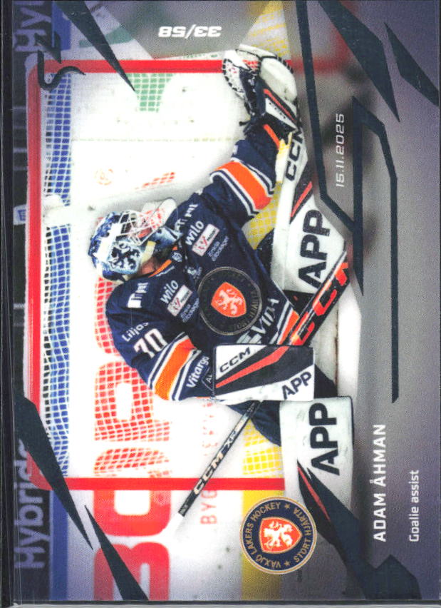 2025-26 SportZoo SHL LIVE #L-12 Adam Åhman 33/58 – framsida