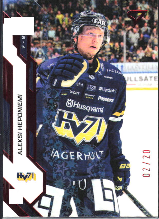 2025-26 SportZoo SHL S1 #226 Aleksi Heponiemi Scarlet Red 02/20 – framsida