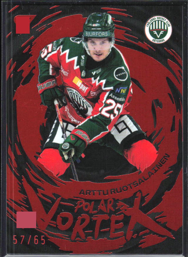 2025-26 SportZoo SHL S1 #PV-11 Arttu Ruotsalainen Polar Vortex Coral Copper 57/65 – framsida