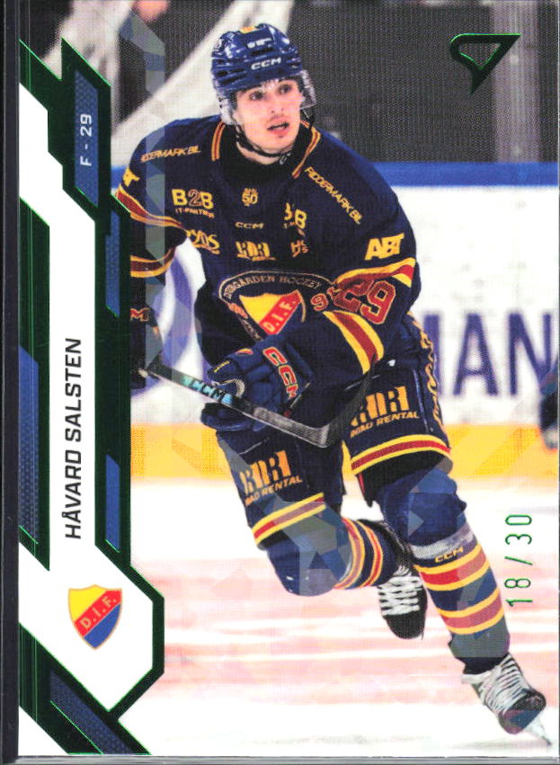 2025-26 SportZoo SHL S1 #250 Håvard Salsten Shamrock Green 18/30 – framsida
