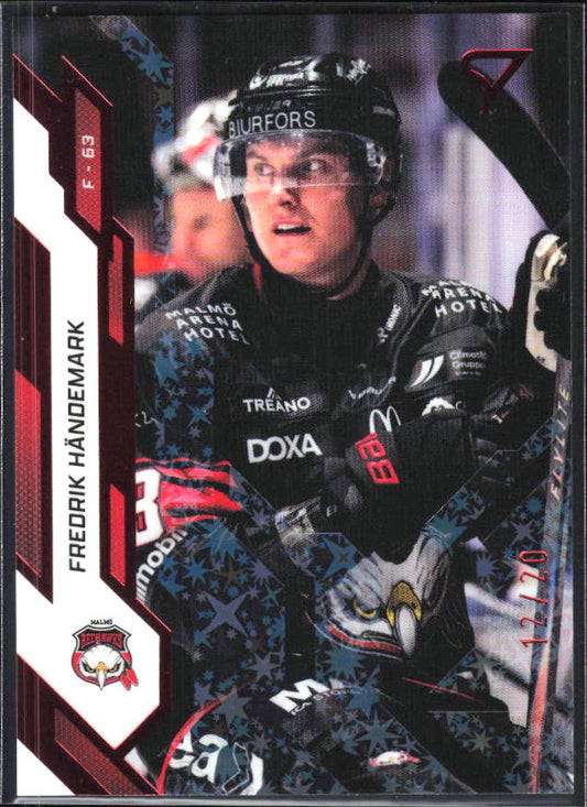 2025-26 SportZoo SHL S1 #137 Fredrik Händemark Scarlet Red 12/20 – framsida