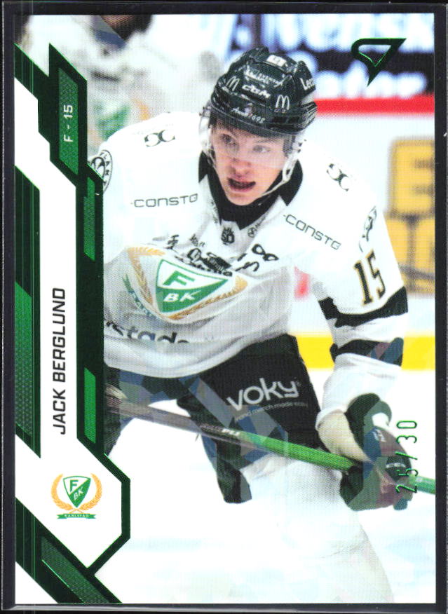 2025-26 SportZoo SHL S1 #082 Jack Berglund Shamrock Green 26/30 – framsida