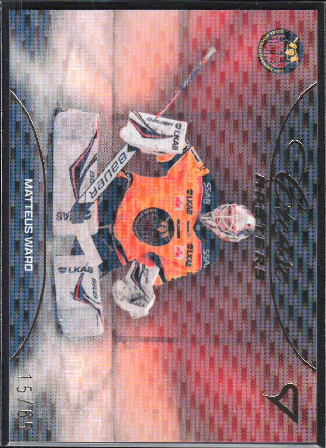 2025-26 SportZoo SHL S1 #CM-02 Matteus Ward Crease Masters Lemon Gold 45/65 – framsida