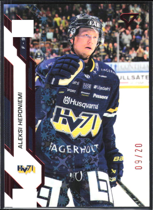 2025-26 SportZoo SHL S1 #226 Aleksi Heponiemi Scarlet Red 09/20 – framsida
