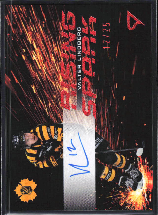 2025-26 SportZoo SHL S1 #RSS-VL Valter Lindberg Rising Spark Copper Auto 12/25 – framsida