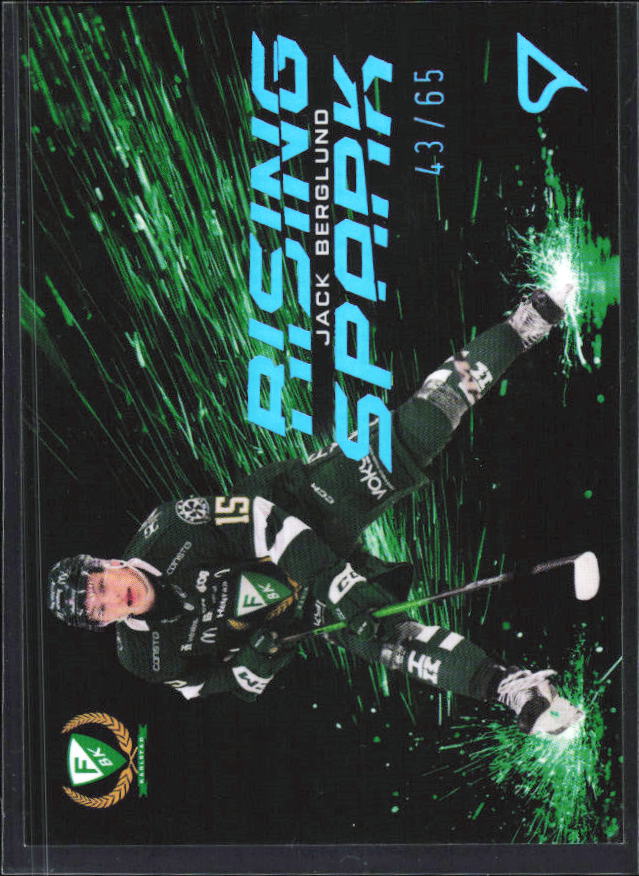 2025-26 SportZoo SHL S1 #RS-07 Jack Berglund Rising Spark Sky Blue 43/65 – framsida