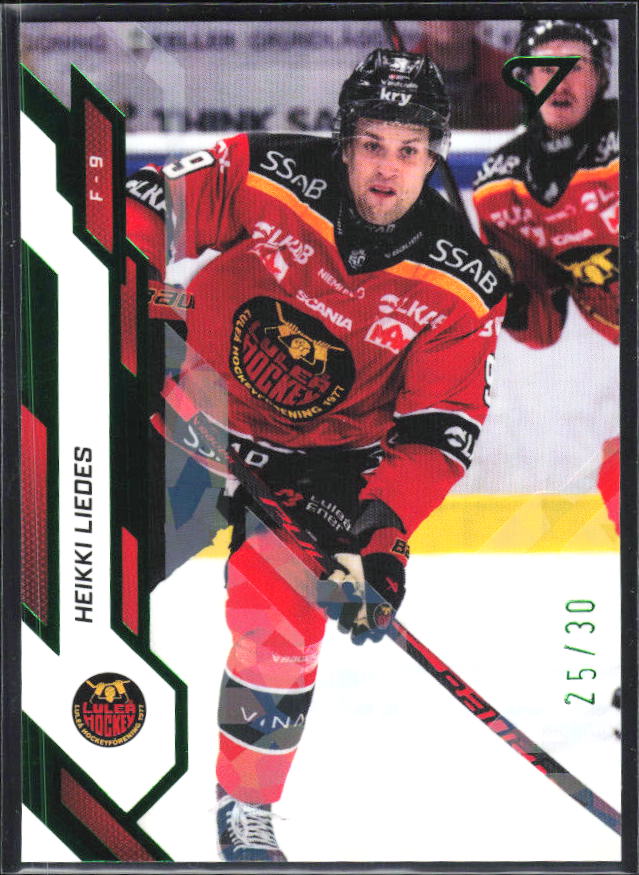2025-26 SportZoo SHL S1 #015 Heikki Liedes Shamrock Green 25/30 – framsida