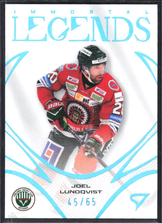 2025-26 SportZoo SHL S1 #IL-08 Joel Lundqvist Immortal Legends Sapphire Blue 45/65 – framsida