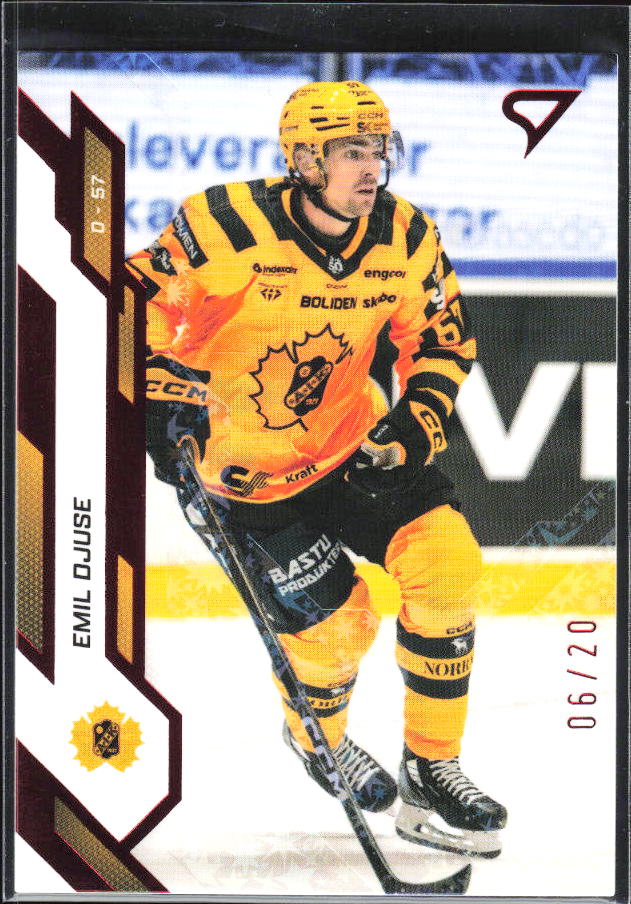 2025-26 SportZoo SHL S2 #274 Emil Djuse Scarlet Red 06/20 – framsida