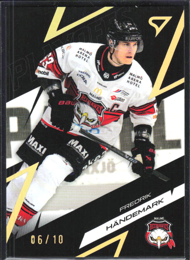 2025-26 SportZoo SHL Playoffs #59 Fredrik Händemark Playoffs Deep Gold 06/10 – framsida