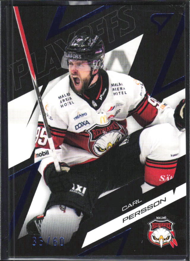 2025-26 SportZoo SHL Playoffs #62 Carl Persson Playoffs Azure Blue 33/60 – framsida
