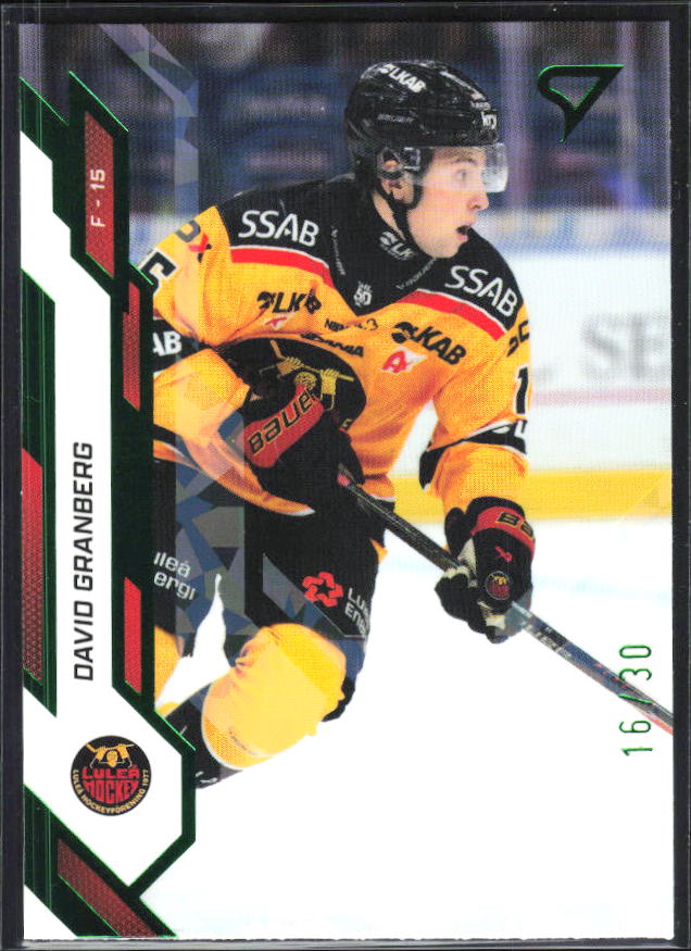 2025-26 SportZoo SHL S1 #012 David Granberg Shamrock Green 16/30 – framsida
