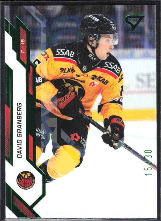 2025-26 SportZoo SHL S1 #012 David Granberg Shamrock Green 16/30 – framsida