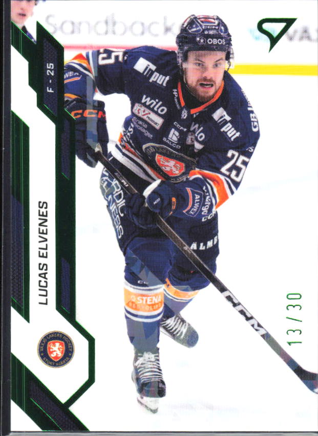 2025-26 SportZoo SHL S1 #117 Lucas Elvenes Shamrock Green 13/30 – framsida