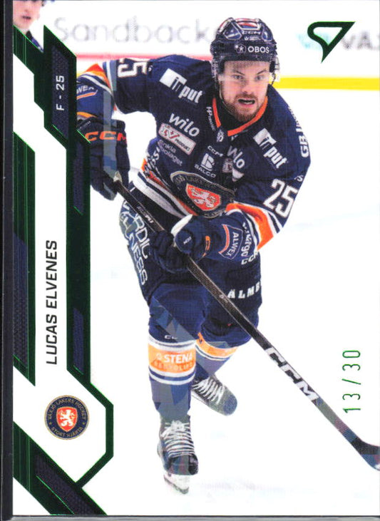 2025-26 SportZoo SHL S1 #117 Lucas Elvenes Shamrock Green 13/30 – framsida