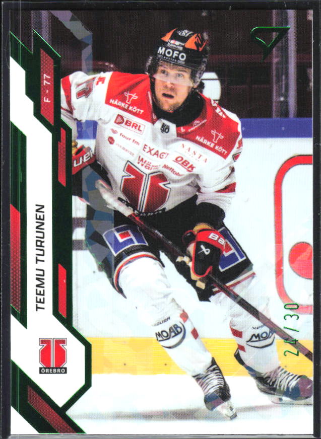 2025-26 SportZoo SHL S1 #179 Teemu Turunen Shamrock Green 24/30 – framsida