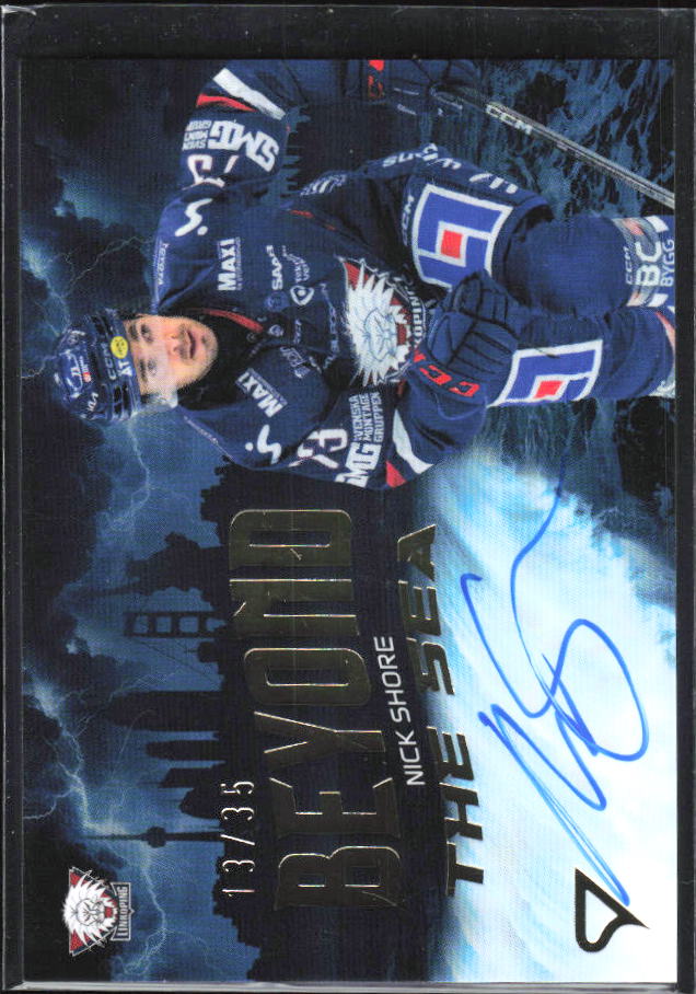 2025-26 SportZoo SHL S2 #BTS-NS Nick Shore Beyond The Sea Gold Auto 13/35 – framsida