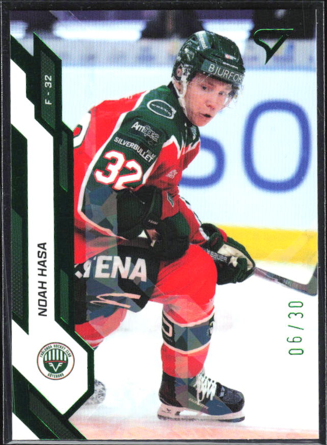 2025-26 SportZoo SHL S1 #047 Noah Hasa Shamrock Green 06/30 – framsida