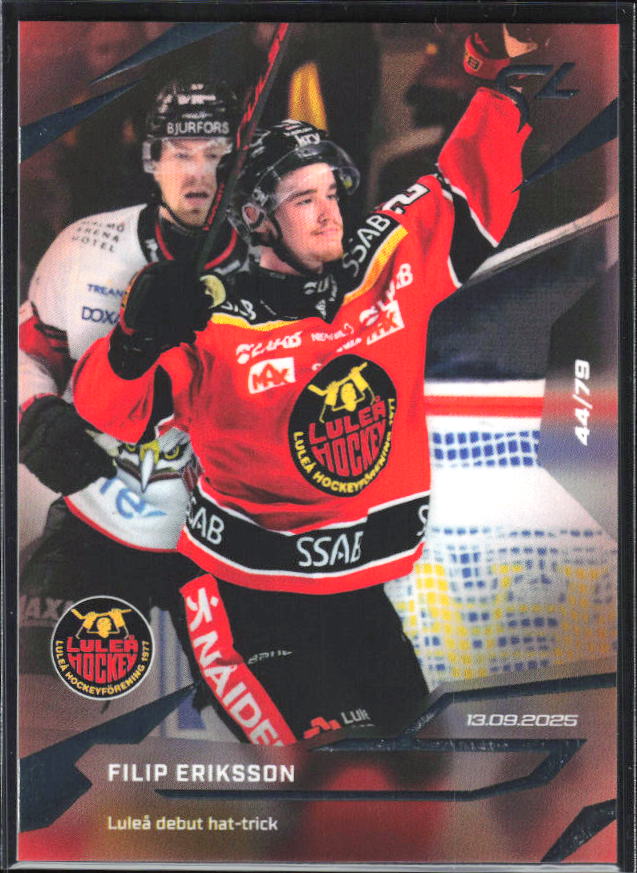 2025-26 SportZoo SHL LIVE #L-01 Filip Eriksson 44/79 – framsida