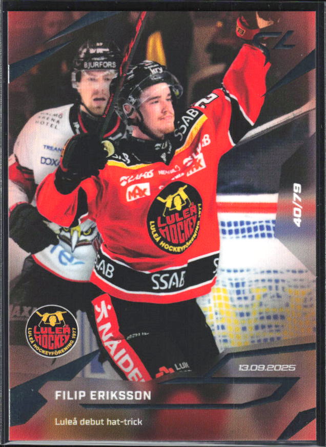 2025-26 SportZoo SHL LIVE #L-01 Filip Eriksson 40/79 – framsida