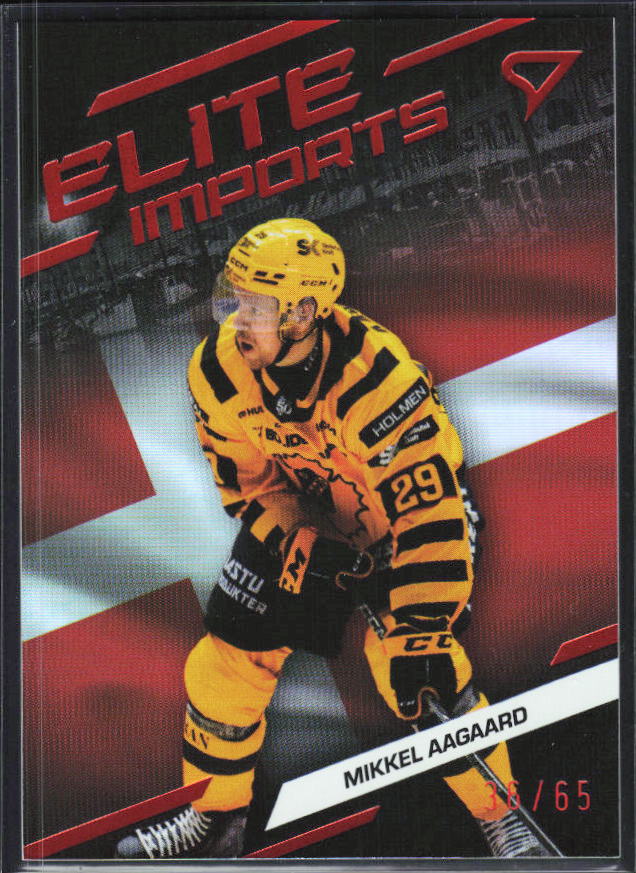 2025-26 SportZoo SHL S1 #EI-10 Mikkel Aagaard Elite Imports Light Copper 36/65 – framsida