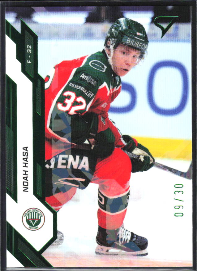 2025-26 SportZoo SHL S1 #047 Noah Hasa Shamrock Green 09/30 – framsida