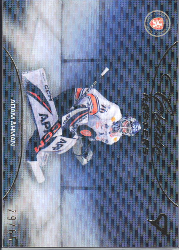 2025-26 SportZoo SHL S1 #CM-09 Adam Åhman Crease Masters Lemon Gold 29/65 – framsida