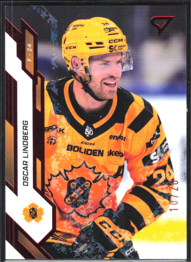 2025-26 SportZoo SHL S1 #067 Oscar Lindberg Scarlet Red 10/20 – framsida