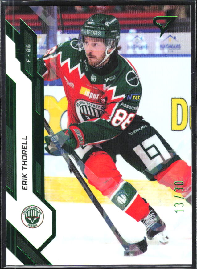 2025-26 SportZoo SHL S1 #054 Erik Thorell Shamrock Green 13/30 – framsida