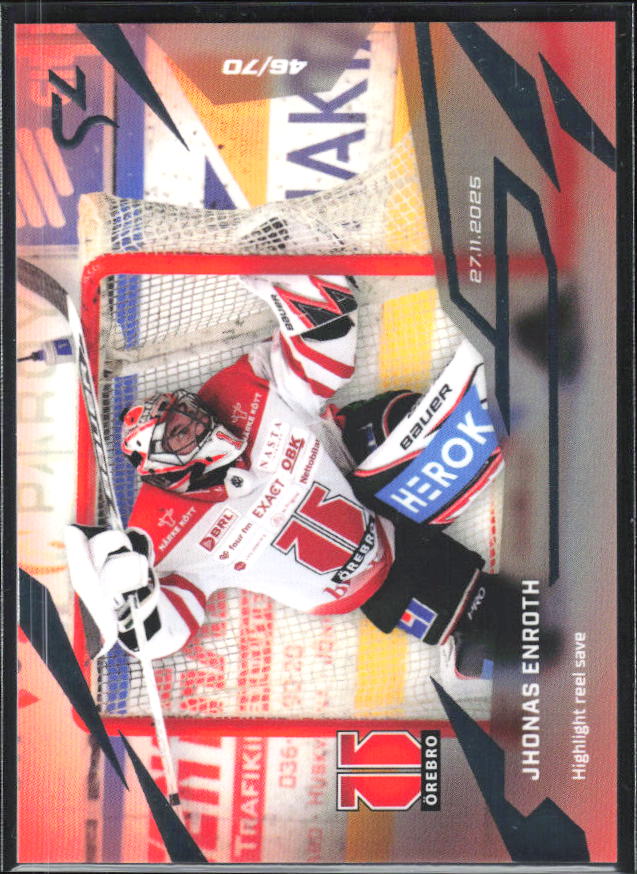 2025-26 SportZoo SHL LIVE #L-16 Jhonas Enroth 46/70 – framsida