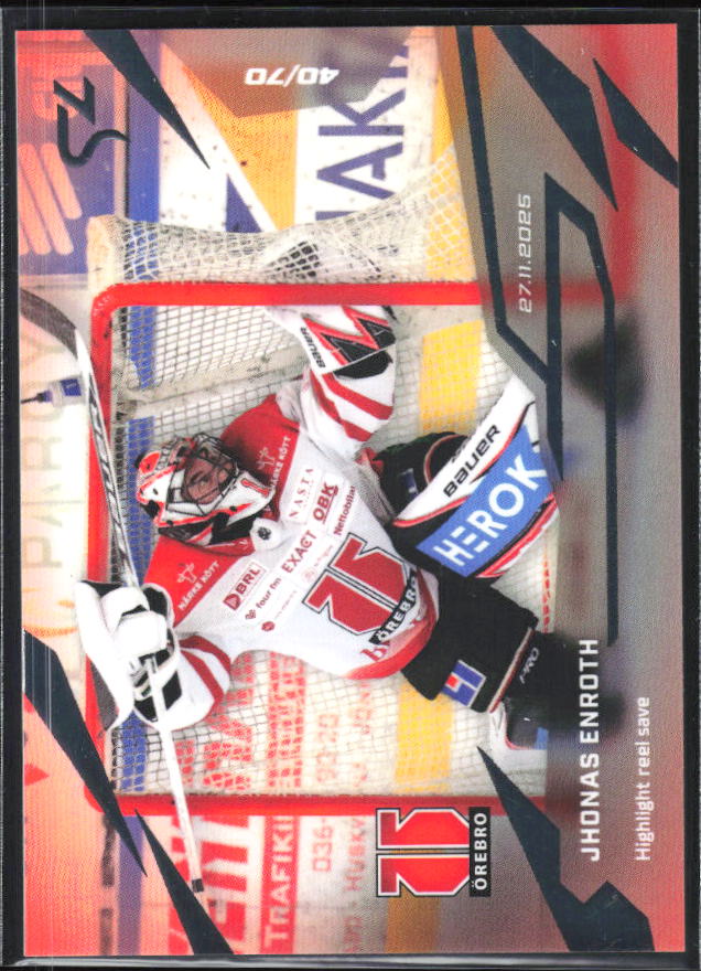 2025-26 SportZoo SHL LIVE #L-16 Jhonas Enroth 40/70 – framsida