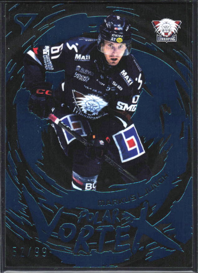 2025-26 SportZoo SHL S1 #PV-37 Markus Ljungh Polar Vortex Steel Blue 22/99 – framsida