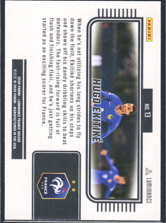 Hugo Ekitike – 2026 Panini Luminance France #13 – baksida