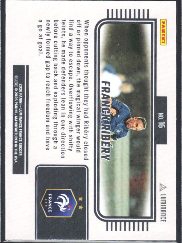 Franck Ribéry – 2026 Panini Luminance France #16 – baksida