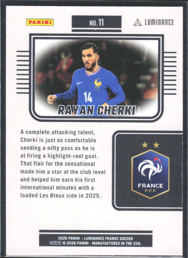 Rayan Cherki – 2026 Panini Luminance France #11 – baksida