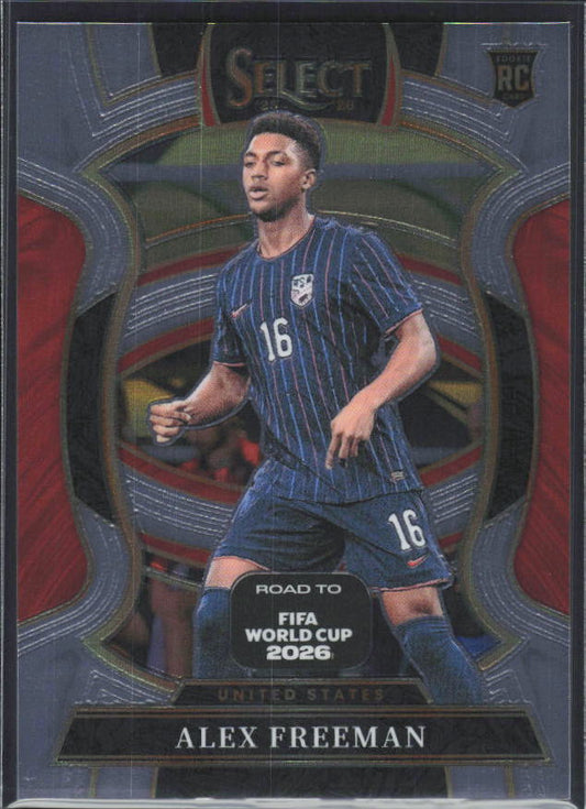 Alex Freeman – 2025-26 Panini Select Road to FIFA World Cup #82 Terrace RC – framsida
