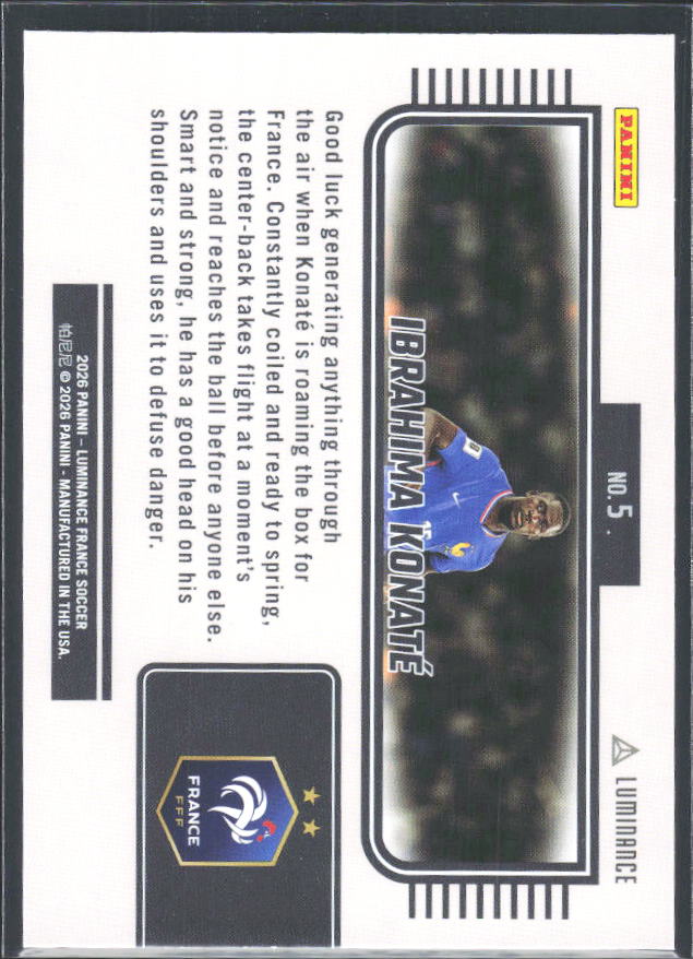 Ibrahima Konaté – 2026 Panini Luminance France #5 – baksida