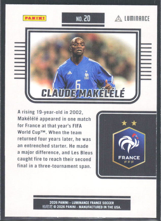 Claude Makélélé – 2026 Panini Luminance France #20 – baksida