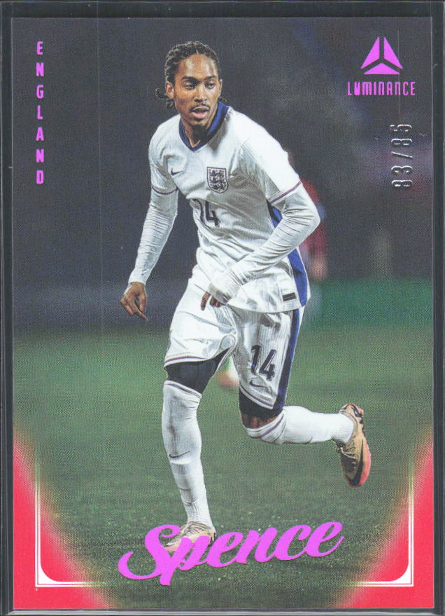 Djed Spence – 2026 Panini Luminance England #15 Magenta 33/85 – framsida