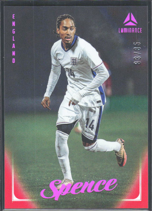 Djed Spence – 2026 Panini Luminance England #15 Magenta 33/85 – framsida