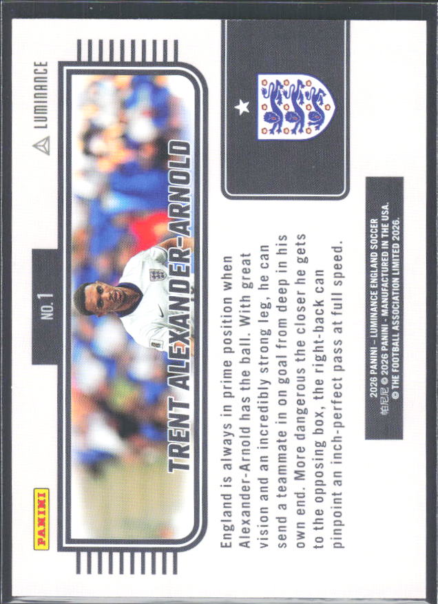 Trent Alexander-Arnold – 2026 Panini Luminance England #1 – baksida