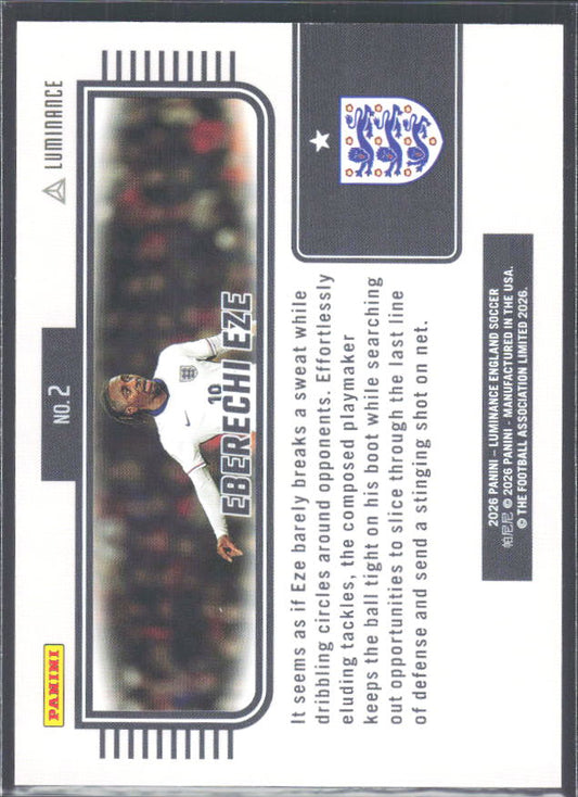 Eberechi Eze – 2026 Panini Luminance England #2 – baksida